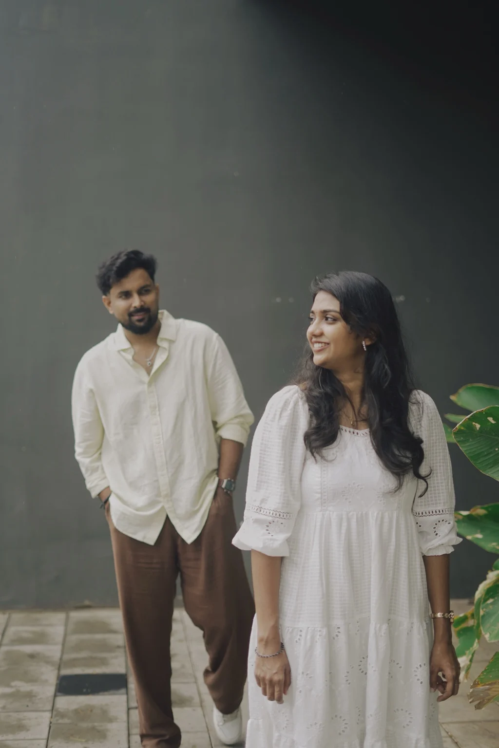 Induparvathi and Abhilash walking together